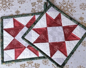 Quilted Pot Holder--Christmas Star