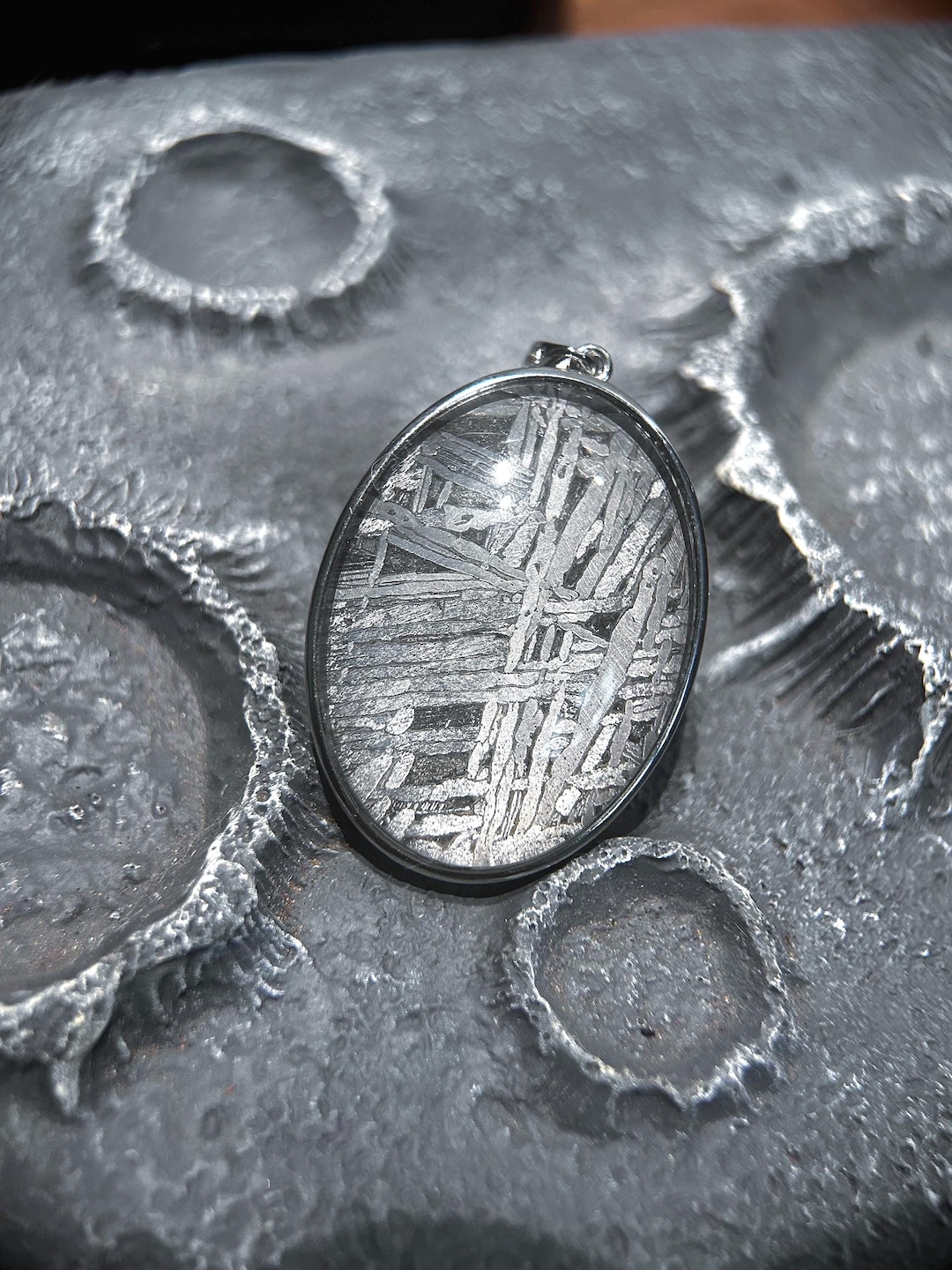 Widmanstätten Pattern Iron Meteorite Pendant Necklace: Celestial ...