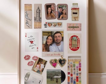 Printable Matchbox Matchbook Couples Custom Poster Personalized Anniversary Valentines Birthday Gift Canva Template Neutral Dorm Wall Decor