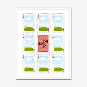 Printable Personalized Playing Card Photo Collage Wall Art Anniversary Valentines Birthday Boyfriend Girlfriend Gift Framed Decor Lucky Us image 6