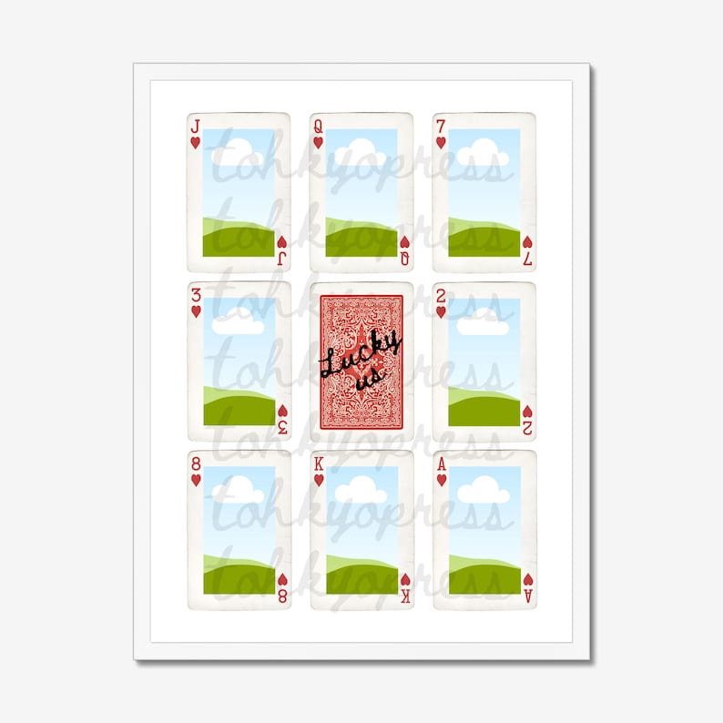 Printable Personalized Playing Card Photo Collage Wall Art Anniversary Valentines Birthday Boyfriend Girlfriend Gift Framed Decor Lucky Us image 6