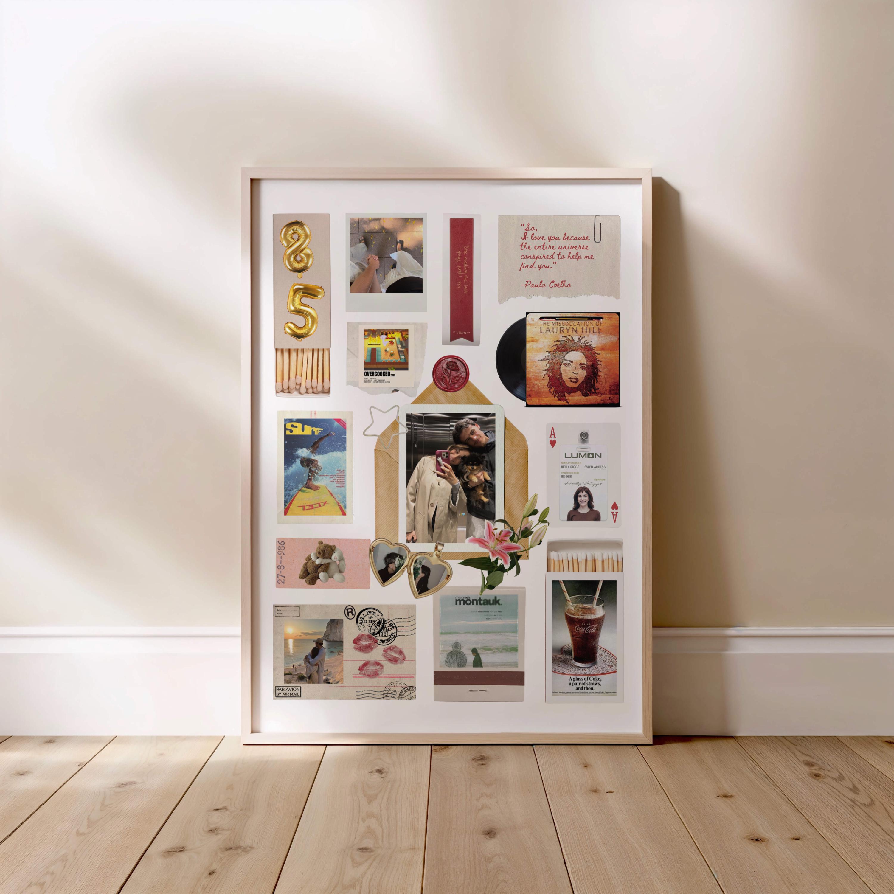 Printable Matchbox Matchbook Couples Custom Poster Personalized Anniversary Valentines Birthday Gift Canva Template Neutral Dorm Wall Decor