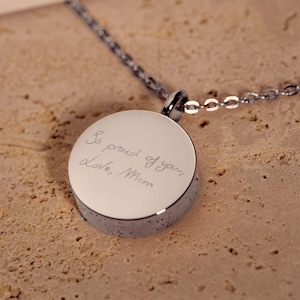 Personalisierte Urne Halskette – Asche Halskette mit Handschrift Gravur – Erinnerungsschmuck