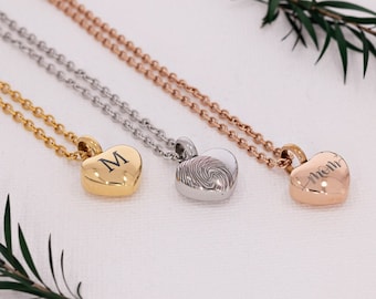 Engraved Heart Urn Necklace, Stainless Steel Cremation Jewelry