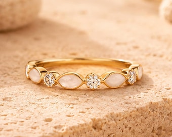 Anneau de lait maternel, bijoux de lait maternel, bague souvenir demi-éternité, cadeau de naissance pour nouvelle maman