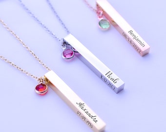 Personalized Necklace with Birth Stone | Birth Stone Necklace, 21st birthday gift for her, Girlfriend gift, personalized gifts for her