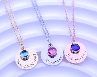 Birthstone Necklace, Personalized Necklace | Handmade jewelry, Personalized Jewelry | Personalized gifts for mom, 21st birthday gift for her