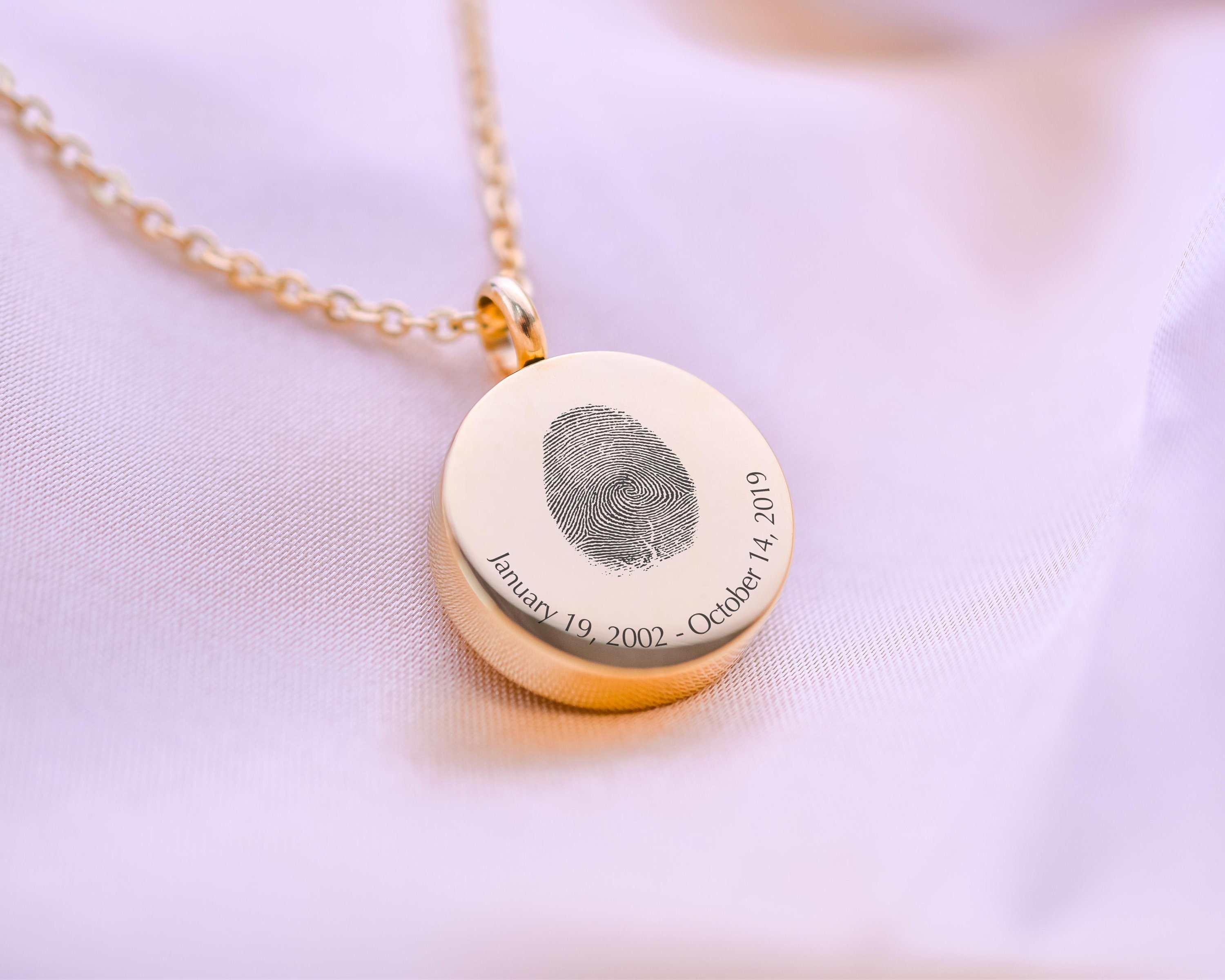 Personalized Urn Necklace, Cremation Jewelry Fingerprint Jewelrypersonalized Jewelry, Handmade ...