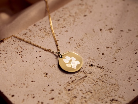Personalized Paw Print Necklace – Sterling Silver Pet Memorial Jewelry