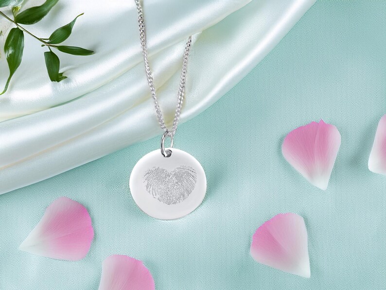 silver fingerprint necklace