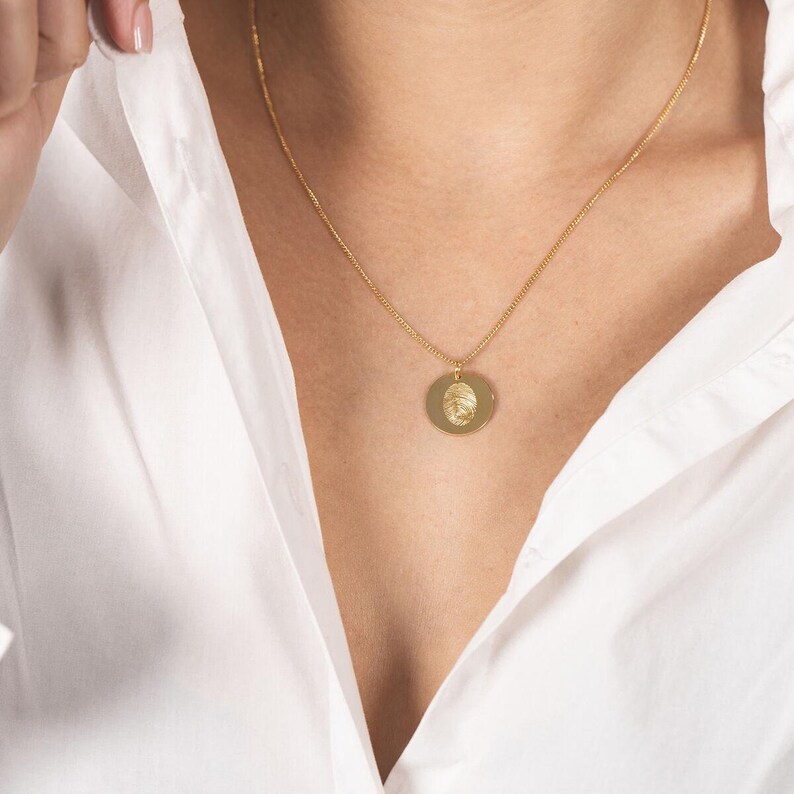 gold fingerprint necklace