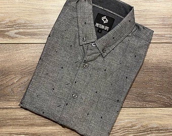 F-16 Viper Button Down Shirt - Grey