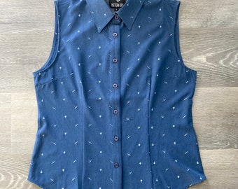 F-16 or F-18 Women's Sleeveless Button Down Shirt