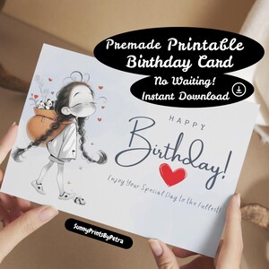 White Minimalist Birthday Card | Original Birthday Card Digital Download | A6 Size | Unique Birthday Card | Instant Digital Download