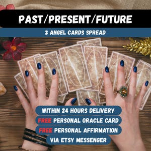 Guía espiritual: Lectura de las tres cartas angelicales con perspectiva del pasado, presente y futuro. Oráculo angelical personalizado. Descarga digital.