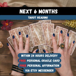 Tarot Reading 6 Months Ahead Etsy Message | Personalized Insight | Free Oracle Card Mailed | Love, Career, Clarity | Unique Tarot Gift