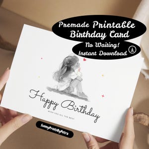 White Minimalist Birthday Card | Original Birthday Card Digital Download | A6 Size | Crystal Clear Print | Instant Digital Download