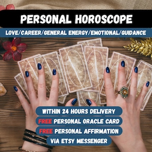 Persönliches Horoskop mit Liebes- und Berufsberatung. Schnelle psychische Einblicke über Etsy Messenger