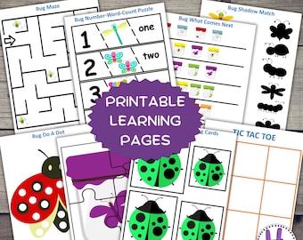 Bug Activity Worksheets: Preschool & Kindergarten Games (PDF)
