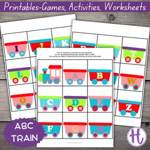 Tren de letras ABC: Actividad de aprendizaje preescolar/Clasificación del alfabeto (PDF)