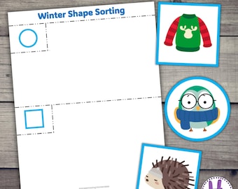 Atividade de classificação de formas de inverno: aprendizagem pré-escolar (PDF)