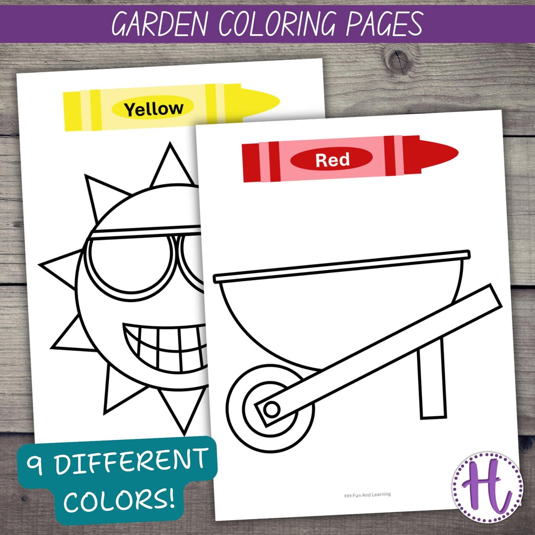 Color Activity Pdf Garden Color Learning Pages: Preschool Toddler Coloring Activity (PDF ...