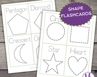 Cartes-éclair sur les formes : activité d'apprentissage pour les enfants, livre de coloriage sur les formes (PDF)