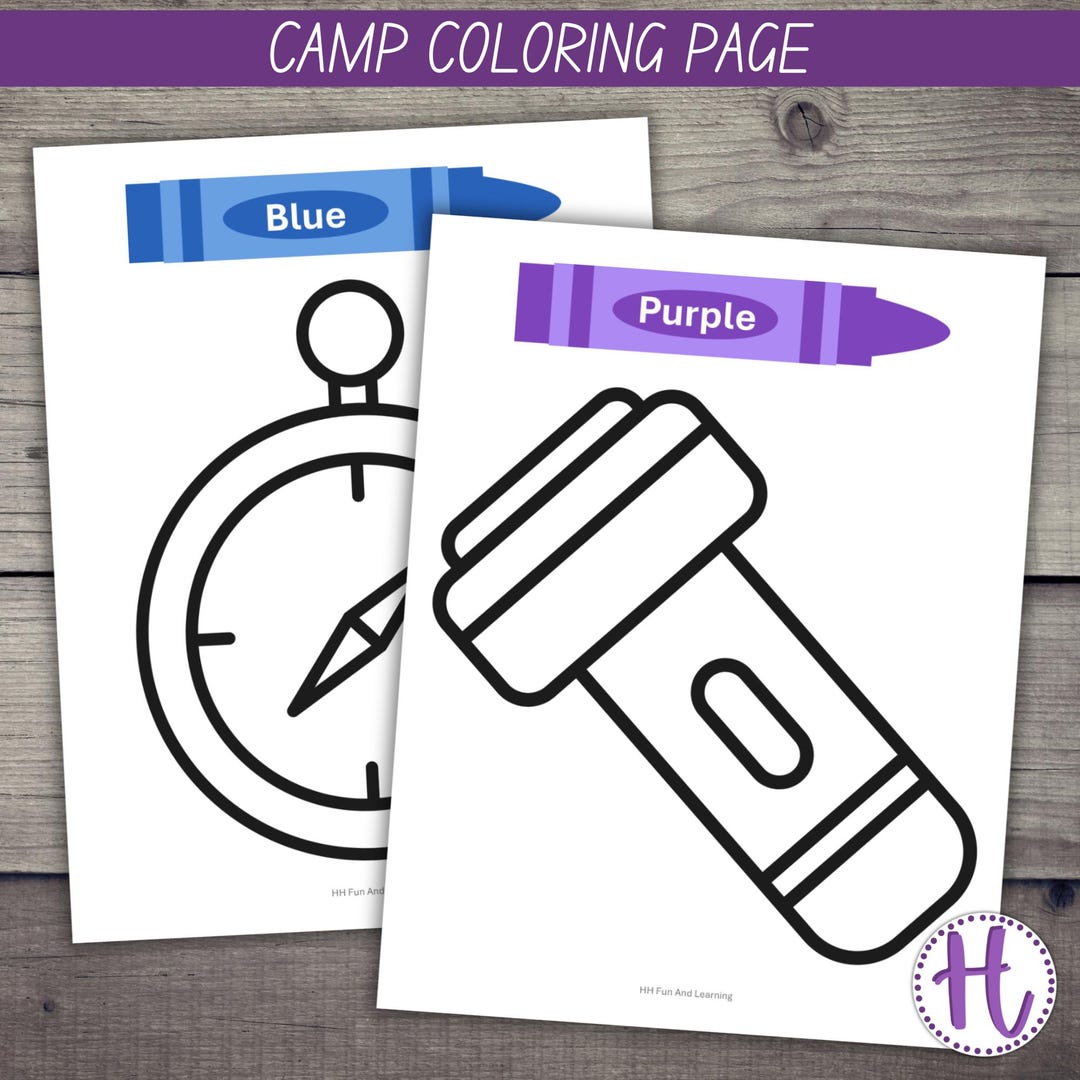 Camp Color Learning Coloring Pages: Toddler & Preschool Worksheets (PDF ...