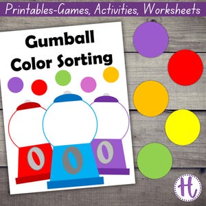 Gumball Color Sorting Activity: Toddler Preschool Game (PDF)