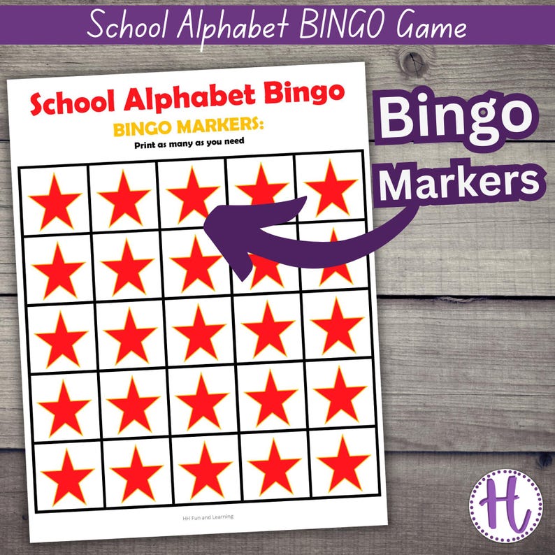 School Alphabet Bingo Game: Fun ABC Learning (PDF) - Etsy