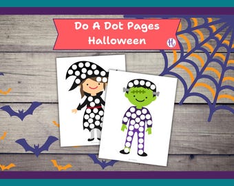 Halloween Do-A-Dot Worksheets: Spooky Kids Activity (PDF)