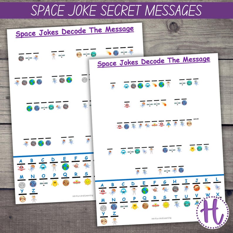 Space Joke Secret Message Worksheet: Kids' Decoding Activity (PDF ...
