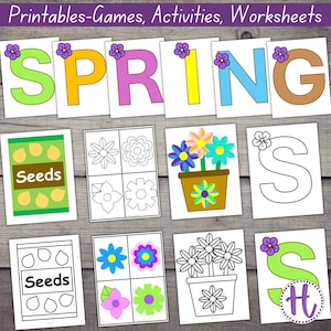 Printable Spring Decoration Templates: Kids Coloring Craft (PDF)