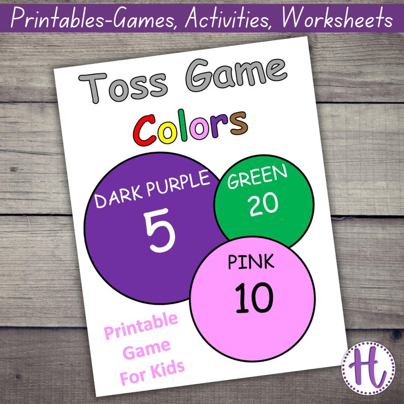 Colors Toss Game for Kids: Printable Math Game (PDF) - Etsy