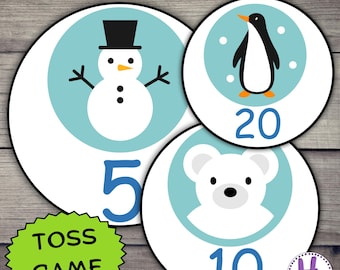 Winter Toss Game for Kids: Printable Math Game (PDF)