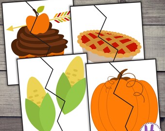 Casse-tête à imprimer pour Thanksgiving : activité d'automne pour les tout-petits (PDF)