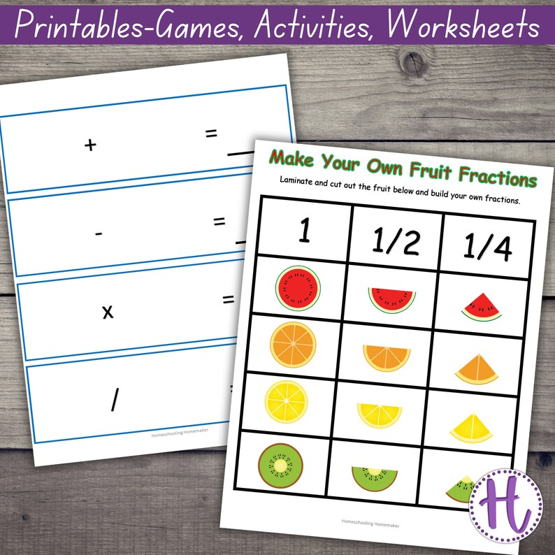 Fruit Fractions Math Worksheets: Elementary Learning (PDF) - Etsy
