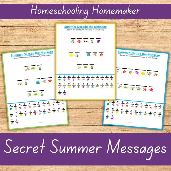 Summer Secret Message Worksheets, Great kids car ride activity