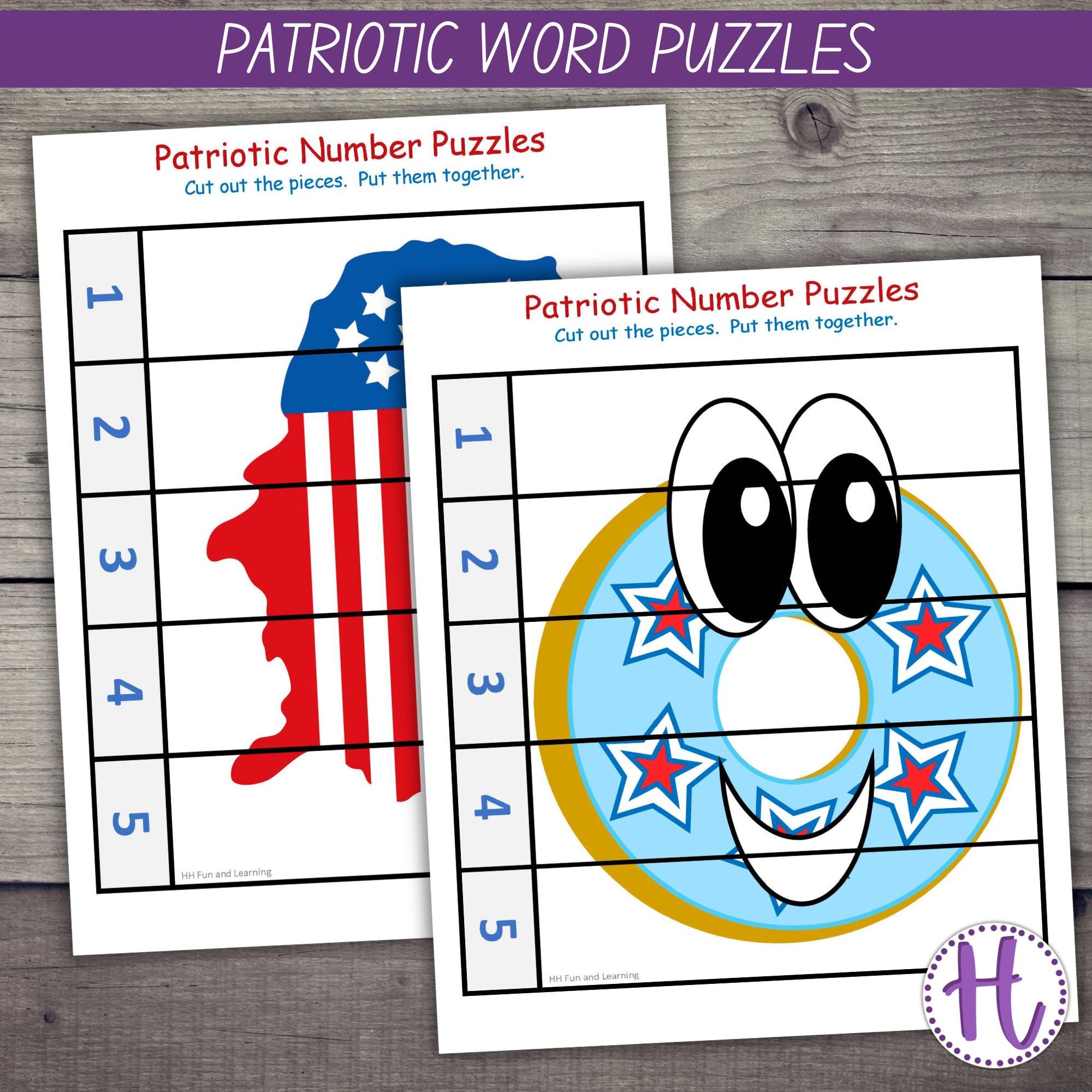 Patriotic 1–5 Number Puzzles, Printable 4th of July Activity for Kids ...