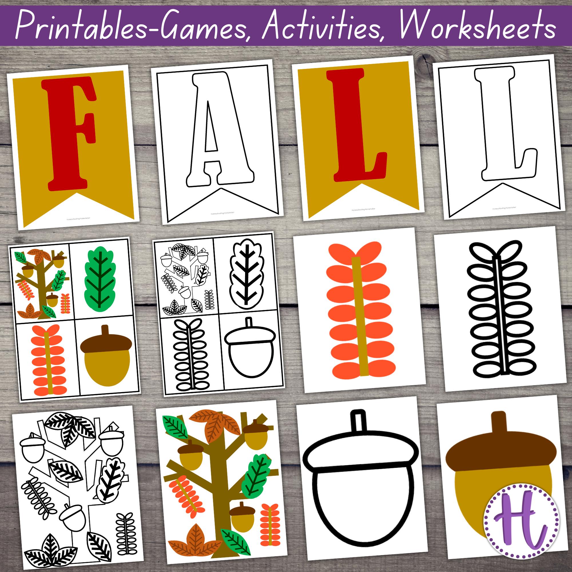 Fall Decoration Printables, Kids Coloring Pages, Printable Preschool ...