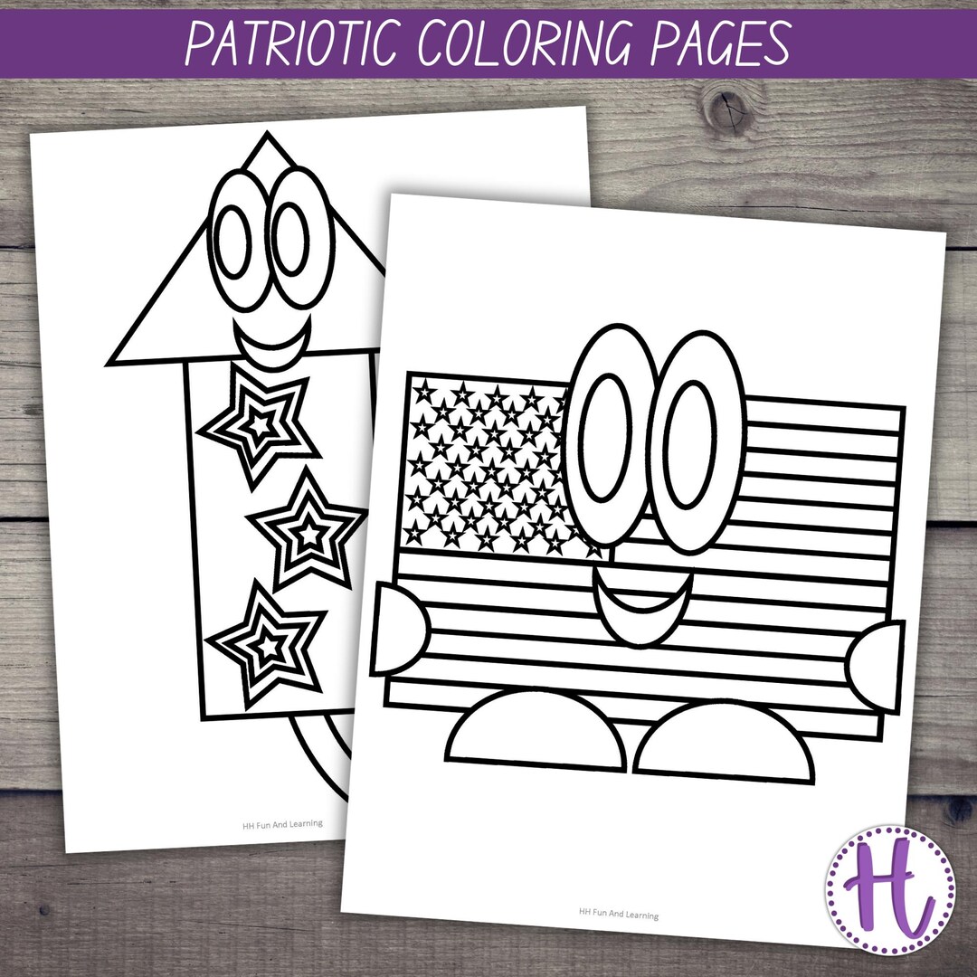 Patriotic Coloring Pages, Printable Coloring Worksheets for Kids (PDF ...