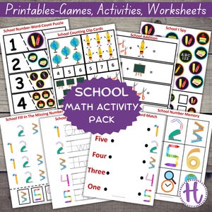 School Math Worksheet Pack: Preschool & Kindergarten (PDF)