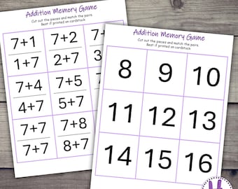 Juego de sumas y restas: Juego de matemáticas imprimible (PDF)