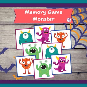 Monster Memory Game for Kids: Printable Matching Activity (PDF)