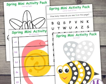 Paquete de actividades de primavera para niños: Hojas de trabajo de aprendizaje preescolar (Descargar PDF)