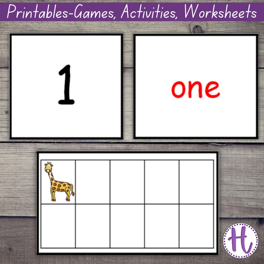 Zoo Animals Number Match Game: Kindergarten Math Printable (PDF ...