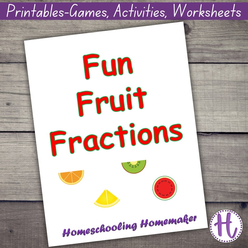 Fruit Fractions Math Worksheets: Elementary Learning (PDF) - Etsy
