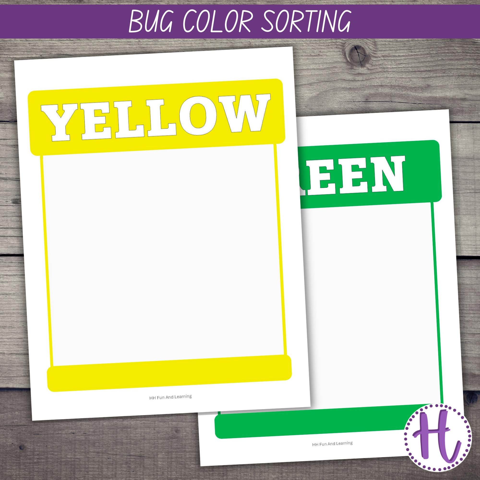 Color. Sort Bug Game Bug Color Sorting Game: Preschool Learning Activity (PDF Download) - Etsy