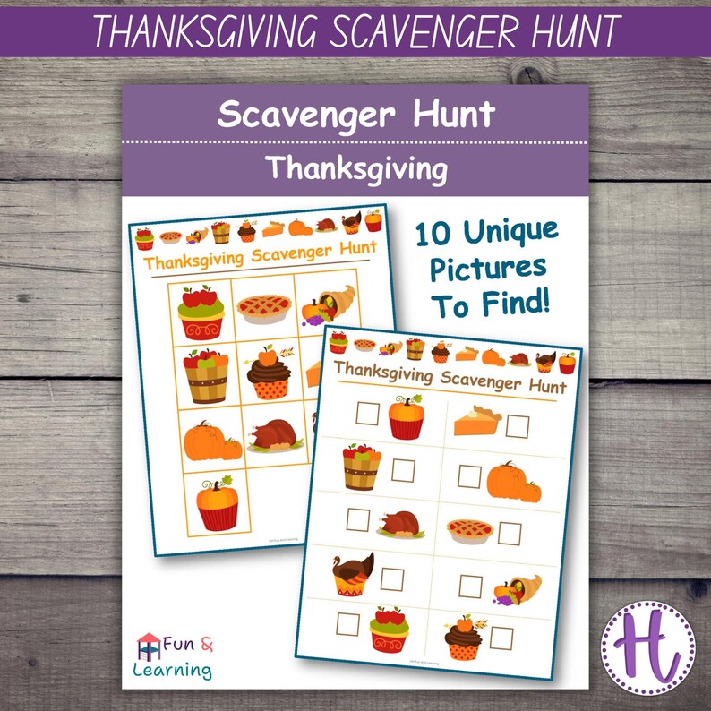 Thanksgiving Scavenger Hunt for Kids: Printable Holiday Game (PDF) - Etsy