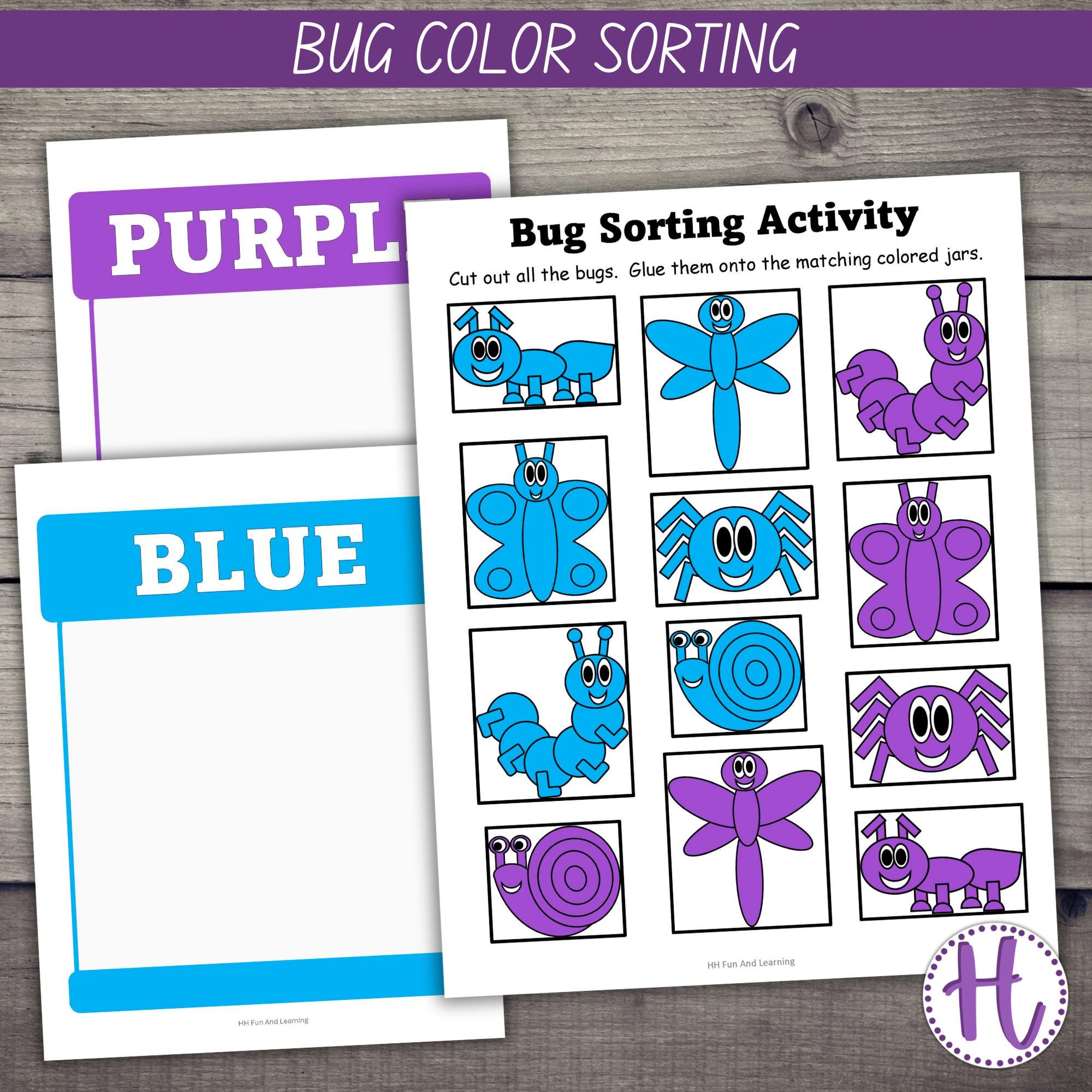 Bug Color Sorting Bug Color Sorting Game: Preschool Learning Activity (PDF Download) - Etsy